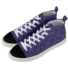 Damask Purple Men s Mid-top Canvas Sneakers