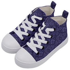 Damask Purple Kid s Mid-top Canvas Sneakers