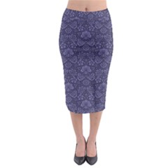 Damask Purple Midi Pencil Skirt by snowwhitegirl