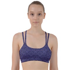 Damask Purple Line Them Up Sports Bra by snowwhitegirl