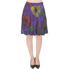 Flowers Velvet High Waist Skirt by snowwhitegirl