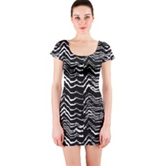 Dark Abstract Pattern Short Sleeve Bodycon Dress by dflcprints