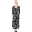 Dark Abstract Pattern Quarter Sleeve Wrap Maxi Dress View1