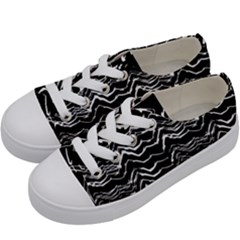 Dark Abstract Pattern Kids  Low Top Canvas Sneakers