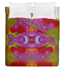 Shimmering Pond With Lotus Bloom Duvet Cover Double Side (queen Size) by pepitasart