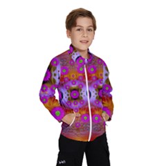 Shimmering Pond With Lotus Bloom Wind Breaker (kids) by pepitasart