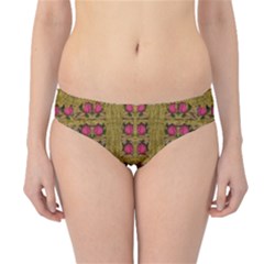 Bloom In Gold Shine And You Shall Be Strong Hipster Bikini Bottoms by pepitasart