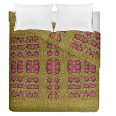 Bloom In Gold Shine And You Shall Be Strong Duvet Cover Double Side (queen Size) by pepitasart