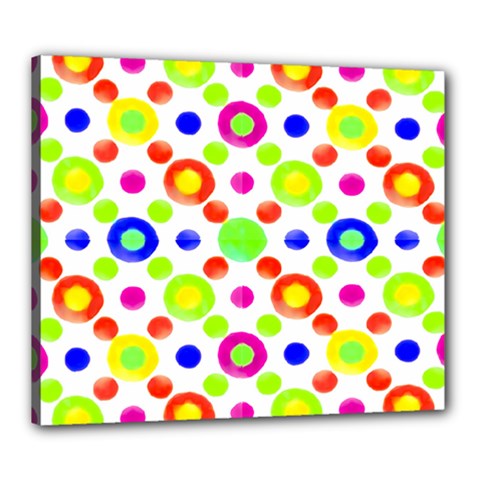 Multicolored Circles Motif Pattern Canvas 24  X 20  by dflcprints