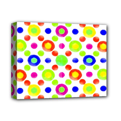 Multicolored Circles Motif Pattern Deluxe Canvas 14  X 11  by dflcprints