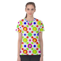 Multicolored Circles Motif Pattern Women s Cotton Tee