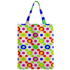 Multicolored Circles Motif Pattern Zipper Classic Tote Bag by dflcprints