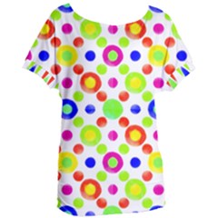 Multicolored Circles Motif Pattern Women s Oversized Tee by dflcprints