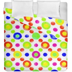 Multicolored Circles Motif Pattern Duvet Cover Double Side (king Size) by dflcprints