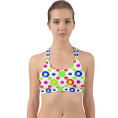 Multicolored Circles Motif Pattern Back Web Sports Bra by dflcprints