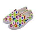 Multicolored Circles Motif Pattern Women s Canvas Slip Ons View2