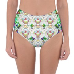 Nine Little Cartoon Dogs In The Green Grass Reversible High-waist Bikini Bottoms by pepitasart