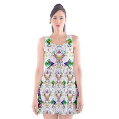 Nine Little Cartoon Dogs In The Green Grass Scoop Neck Skater Dress by pepitasart