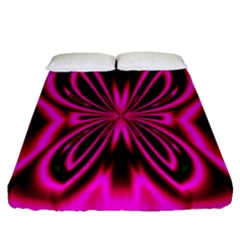 Courtney s Butterfly Design  Fitted Sheet (queen Size)