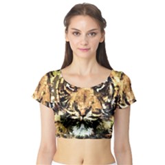 Tiger 1340039 Short Sleeve Crop Top by 1iconexpressions