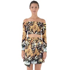 Tiger 1340039 Off Shoulder Top With Skirt Set