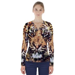 Tiger 1340039 V-neck Long Sleeve Top by 1iconexpressions