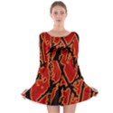 Vivid Abstract Grunge Texture Long Sleeve Skater Dress View1