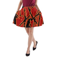 Vivid Abstract Grunge Texture A-line Pocket Skirt by dflcprints