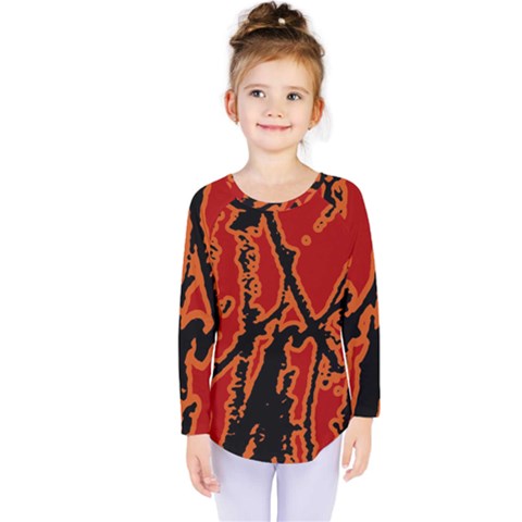 Vivid Abstract Grunge Texture Kids  Long Sleeve Tee by dflcprints