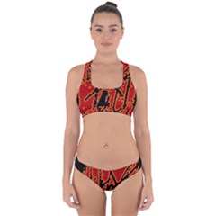 Vivid Abstract Grunge Texture Cross Back Hipster Bikini Set by dflcprints