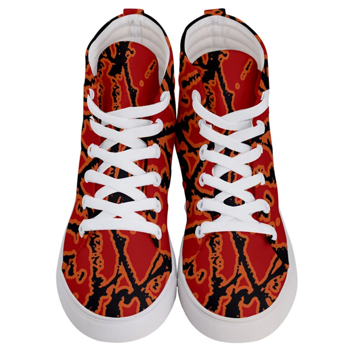 Vivid Abstract Grunge Texture Women s Hi-Top Skate Sneakers