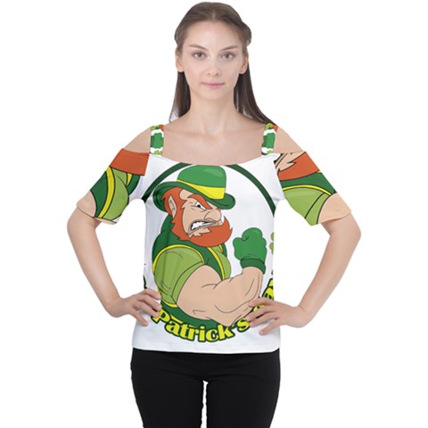 St  Patricks Day Cutout Shoulder Tee by Valentinaart