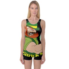 St  Patricks Day One Piece Boyleg Swimsuit by Valentinaart