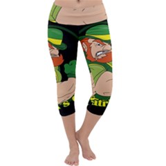 St  Patricks Day Capri Yoga Leggings by Valentinaart