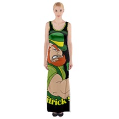 St  Patricks Day Maxi Thigh Split Dress by Valentinaart