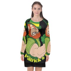 St  Patricks Day Long Sleeve Chiffon Shift Dress  by Valentinaart