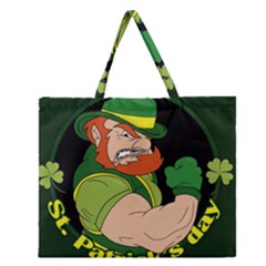 St  Patricks Day Zipper Large Tote Bag by Valentinaart