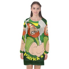 St  Patricks Day Long Sleeve Chiffon Shift Dress  by Valentinaart