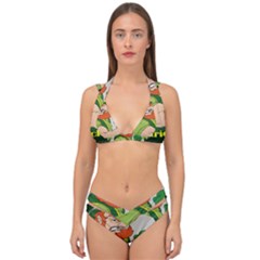 St  Patricks Day Double Strap Halter Bikini Set by Valentinaart