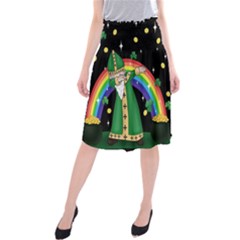  St  Patrick  Dabbing Midi Beach Skirt by Valentinaart