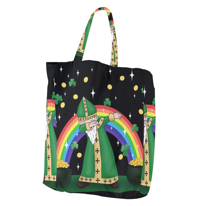  St. Patrick  Dabbing Giant Grocery Zipper Tote