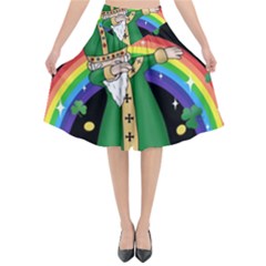  St  Patrick  Dabbing Flared Midi Skirt by Valentinaart