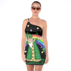  St  Patrick  Dabbing One Soulder Bodycon Dress by Valentinaart