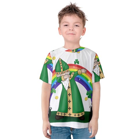  St  Patrick  Dabbing Kids  Cotton Tee by Valentinaart