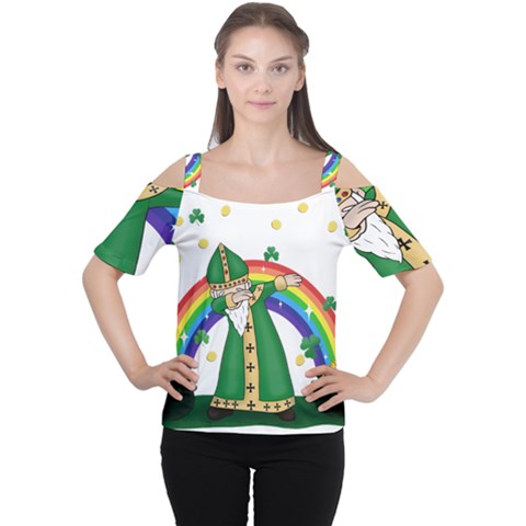  St  Patrick  Dabbing Cutout Shoulder Tee by Valentinaart