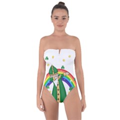  St  Patrick  Dabbing Tie Back One Piece Swimsuit by Valentinaart