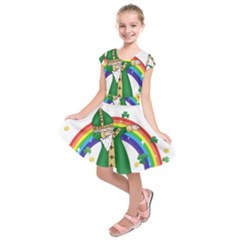  St  Patrick  Dabbing Kids  Short Sleeve Dress by Valentinaart