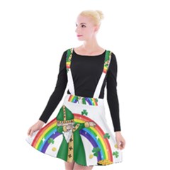  St  Patrick  Dabbing Suspender Skater Skirt by Valentinaart