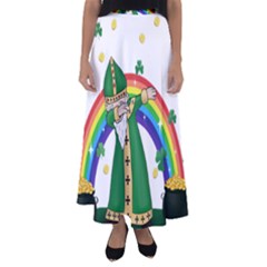  St  Patrick  Dabbing Flared Maxi Skirt by Valentinaart