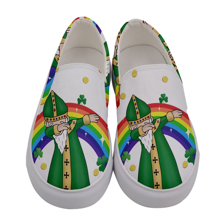  St. Patrick  Dabbing Women s Canvas Slip Ons